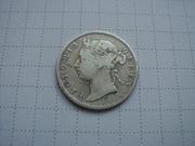 Straits Settlements 20 centów 1889 (II), srebrna moneta srebro