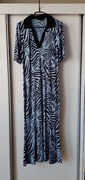 Długa sukienka krótki rękaw kołnierzyk wiskoza Asos rozm.L