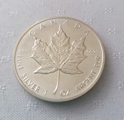 Srebrna Moneta Canada Kanadyjski liść klonowy liść klonu 1 oz 1989 