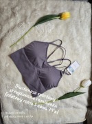 Biustonosz sportowy skrzyżowane ramiączka fioletowy 