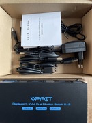 DisplayPort KVM dual monitor Switch 2x2 zasilacz kable