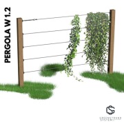 Pergola W z linami stalowymi 120x100