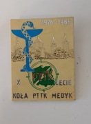 Przypinka PRL  X Lecie koła PTTK Medyk 86'