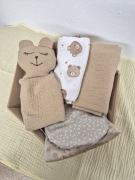 Zestaw prezentowy dla niemowlaka wyprawka przytulanka termofor pielucha