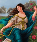 Obraz olejny płótno Ogrody pamięci duży 120/130 cm