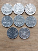 Polska zestaw 2 zł 1958-1974; jagody; 8 monet