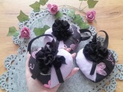 Zawieszka Serduszko patchworkowa serduszka i lawenda/wrzos 