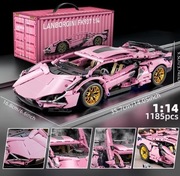 STEROWANE KLOCKI "LEGO" SAMOCHÓD 1185PCS RÓŻOWE LAMBO