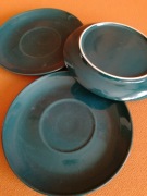 Talerzyki zielone szt.3 średnica 16cm.Ceramika.