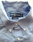Koszula RALPH LAUREN-Blake,kr.rękaw,błekitna,klasyk,min.ślady używ.