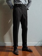 Eleganckie spodnie męskie z bocznymi regulatorami Old Money Jeans czarne