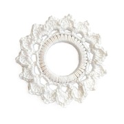 Serwetka na kółku szydełko biała 8 cm ozdobny dodatek do scrapbookingu.