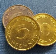 Moneta Niemcy 5 fenigów 1989 RFN 