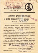Karta Gwarancyjna Pralka Domowa Typ  FB.2 FRANIA 1961 r.