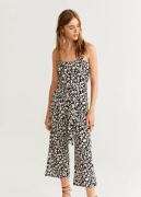 Kombinezon midi czarny w kwiatki Mango 36 S