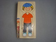 Puzzle edukacyjne 2D Model Chłopca układanka drewniana