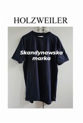 Holzweiler męska koszulka basic Granatowa L skandynawska bawełna minim