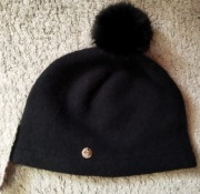 Szaleo wełniana CZAPKA i króliczy pompon