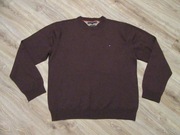 TOMMY HILFIGER męski sweter brązowy 100% wełna _ XXL