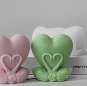 SERCE z ŁABĘDZIAMI Ślub Walentynki forma silikonowa 9.2*7.7 do Świec Mydła 