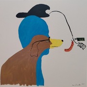 obraz akryl 50/50  akryl Tytuł - Haczyk wiedzy i kiełbasy