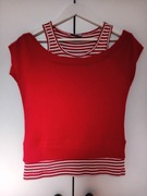 Dwuwarstwowa koszulka z odkrytymi ramionami 