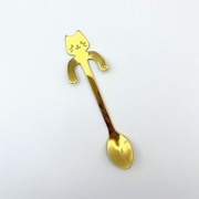 Złota łyżeczka do kawy herbaty kot