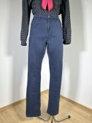 Jeansy slim fit 42 XL wysoki stan damskie granatowe elastyczne Basic casual