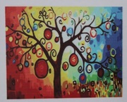 Malowanie po numerach 40x50 drzewo obraz na ramie