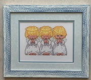 Grzeczne aniołki: gotowy haft krzyżykowy w ramce