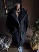 Płaszcz damski czarny typ baranek kurtka na podszewce XL