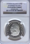 100 ZŁ PRL 1976 KAZIMIERZ PUŁAWSKI NGC PF69 ! 2 MAX PIĘKNY