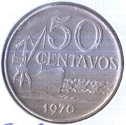 BRAZYLIA 50 centavos 1970, KM# 580a, AU, niemagnetyczna