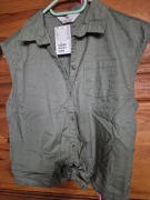 Bluzka damska khaki bez rękawów H&M 
