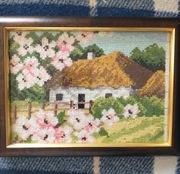 Obraz Wiejska chata haft krzyżykowy