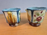 Doniczki, stara majolika