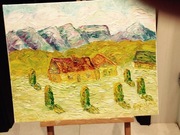 Widok na Tatry obraz olejny - szpachla