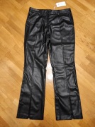 Spodnie eko skóra dzwony czarne Vila 42 rock alternative 