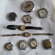 Zestaw 10 zabytkowych, mechanicznych zegarków Timex Ruhla Karex Envoy