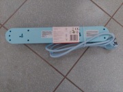 Listwa zasilająca Hykker, wyposażona w 5 gniazd  1x USB-A , 1x USB-C-2 szt.