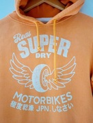 Superdry bluza z kapturem morelowa pomarańczowa rozm L Motor Oil