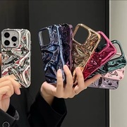 Luksusowe etui 3D galwanizowane do iPhone – efekt fali, różne kolory