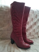 Czerwone Kozaki skóra r. 36 lasocki skórzane 