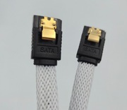 SATA III kabel 30cm w białym plecionym oplocie