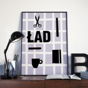 Plakat Ład, ręcznie drukowany, sitodruk b1