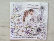 Kartka okolicznościowa na ślub wesele para młoda rękodzieło 