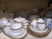 Stary serwis kawowo obiadowy sześć osób złocony witerling Vintag