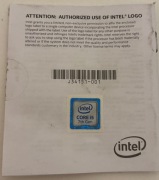 INTEL NAKLEJKA NA KOMPUTER CORE I5 7th GEN + INSTRUKCJA J34151-001 ORYGINAŁ