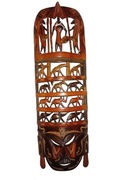 6. Ręcznie rzeźbiona drewniana ozdoba ścienna, afrykańska rzeźba safari.