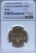 2 ZŁ1996 ZAMEK W LIDZBARKU WARMIŃSKIM NGC MS66 ! PIĘKNA OKAZJA